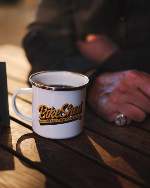 Motorcycle Mural Mug with coffee