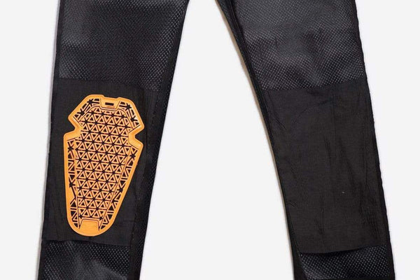 Motorcycle Protective Road Jeans - Black, inside showing knee armour