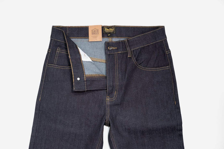 BSMC Resistant - BSR01 Jean - Raw Indigo, zip fly and button