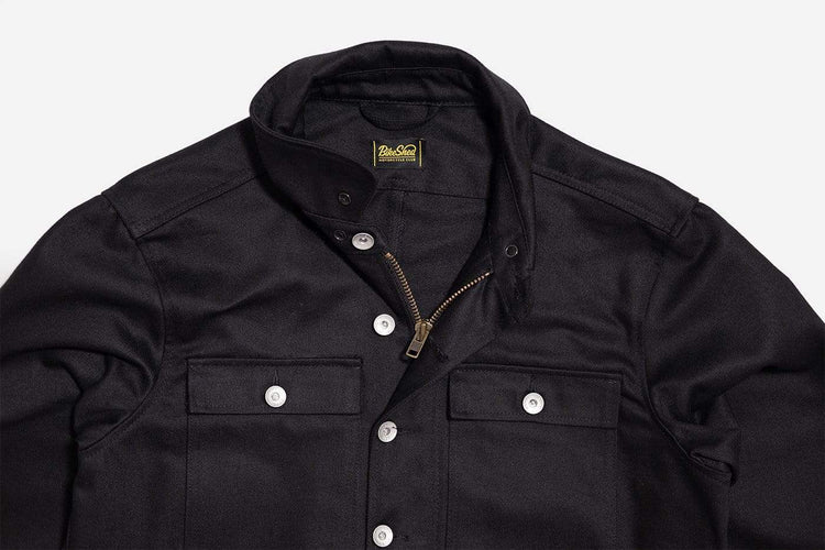 BSMC Resistant Overshirt - Black, collar close up