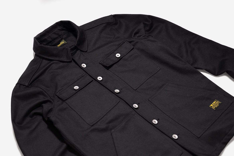 BSMC Resistant Overshirt - Black, side on close up