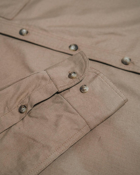 BSMC Ripstop Utility Shirt MKII - TAN, sleeve cuff close up