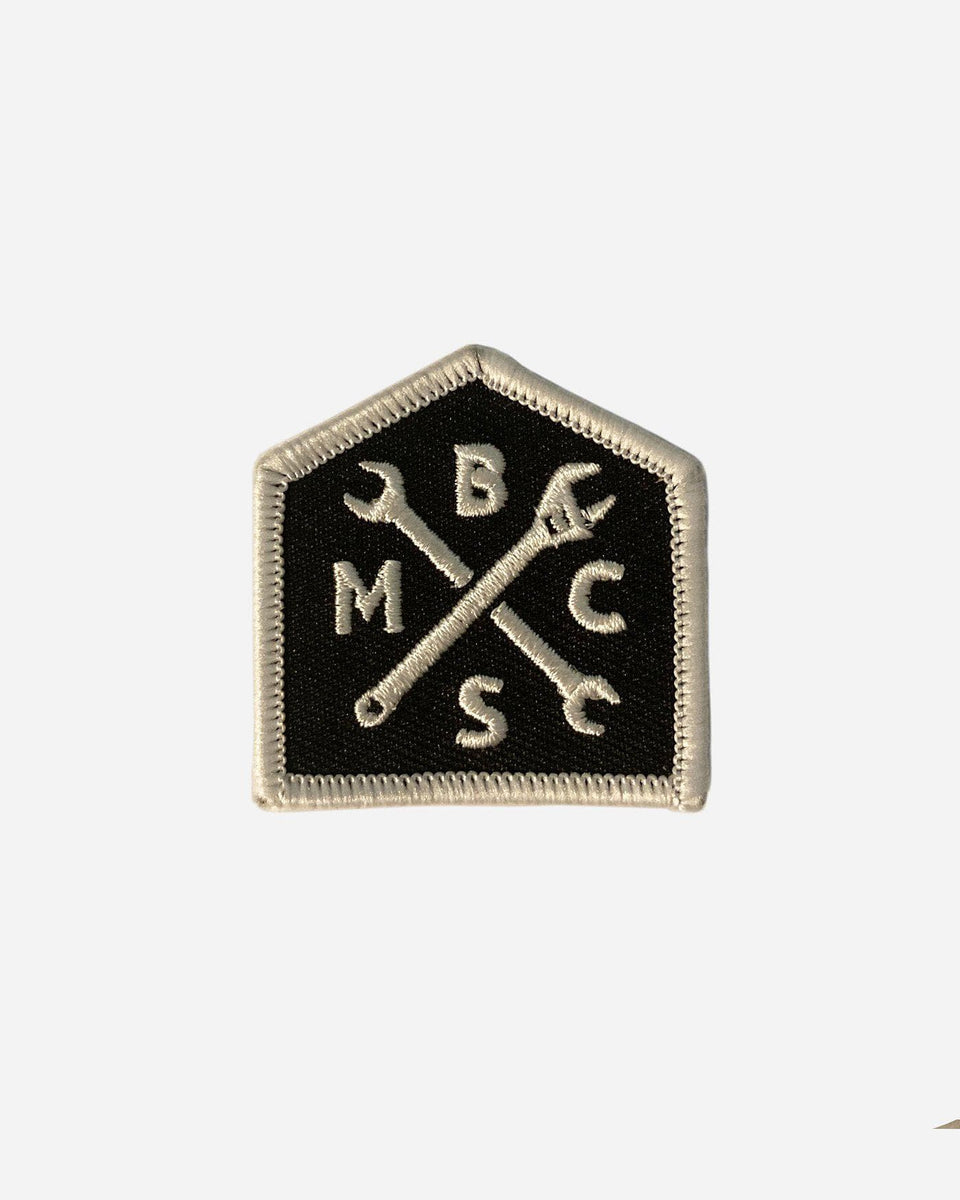 Bike Shed Moto Co. Logo Spanners Patch - Black, front
