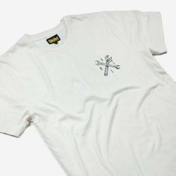 BSMC Toolkit T Shirt - White, front logo close up