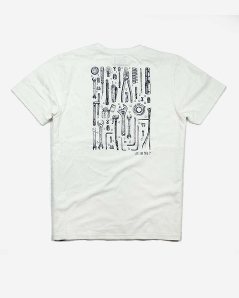 BSMC Motorcycle Toolkit Graphic T Shirt - White, back