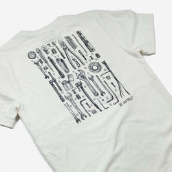 BSMC Toolkit T Shirt - White, back side on
