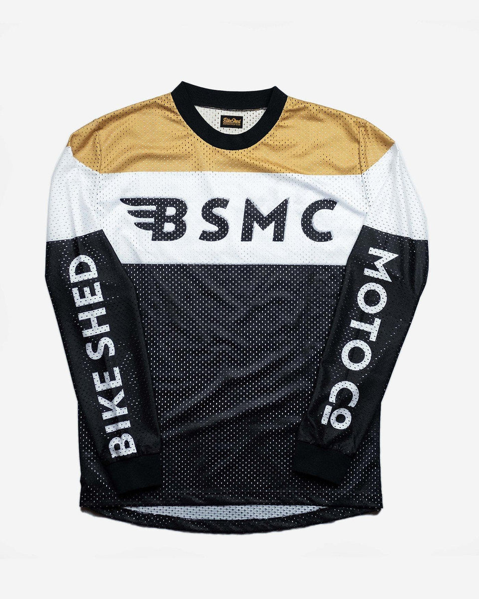 Motorcycle Wing Race Jersey - Gold, front, sleeves showing