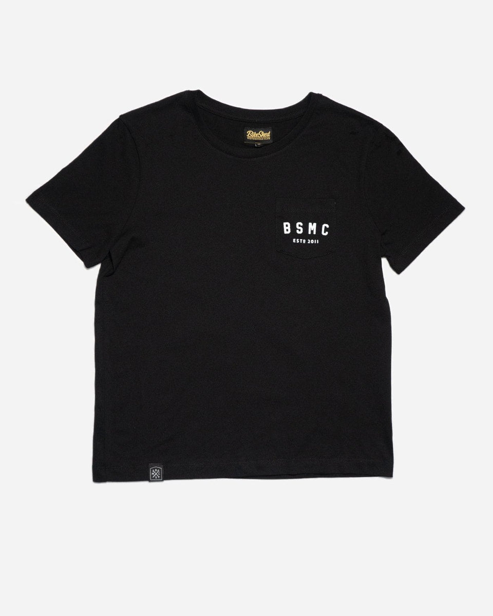 BSMC Women's ESTD. Pocket T Shirt - Black, front