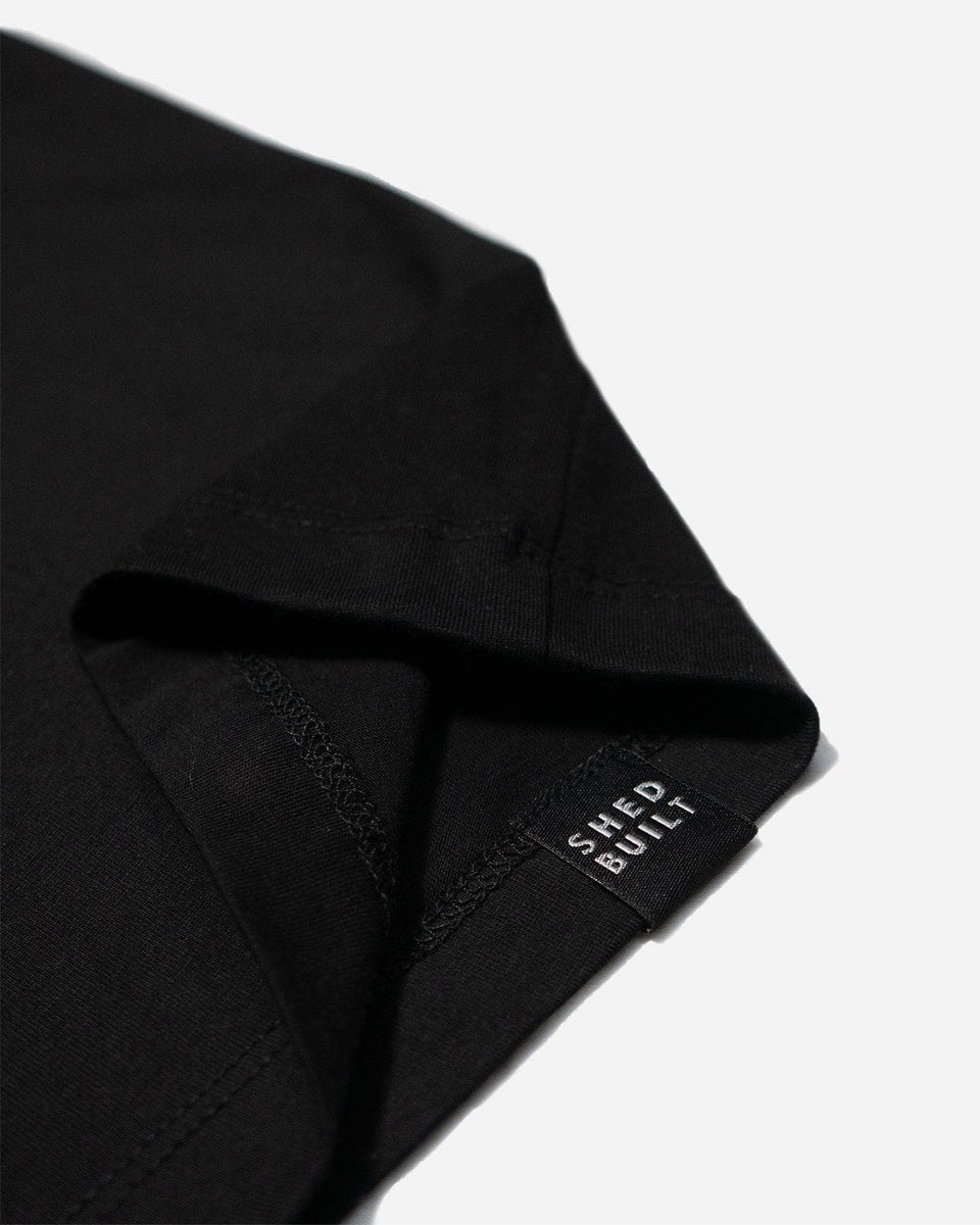 BSMC Women's ESTD. Pocket T Shirt - Black, hem tag close up