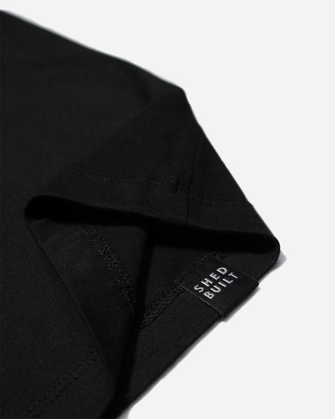 BSMC Women's ESTD. Pocket T Shirt - Black, hem tag close up