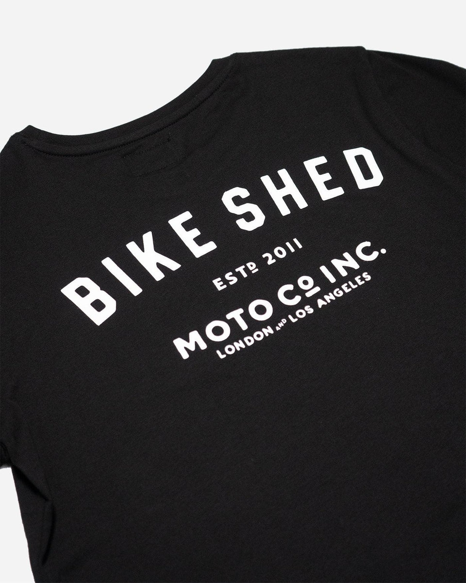 BSMC Women's ESTD. Pocket T Shirt - Black, back print close up