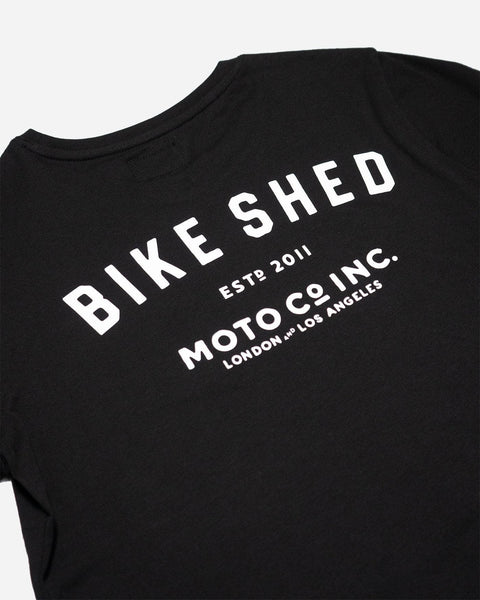 BSMC Women's ESTD. Pocket T Shirt - Black, back print close up