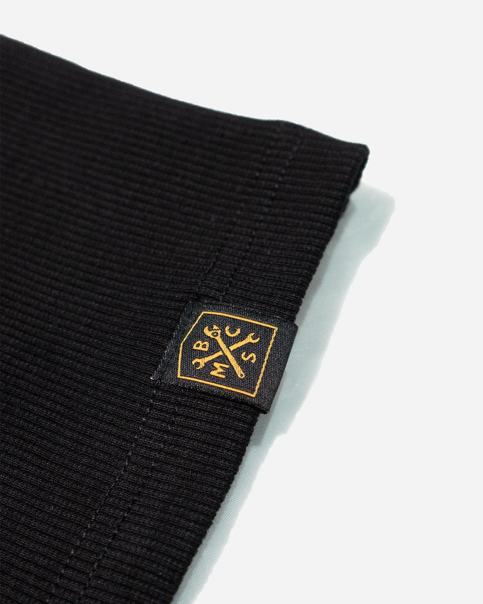 Women's Motorcycle Garage Ribbed Tank Top - Black, hem tag close up