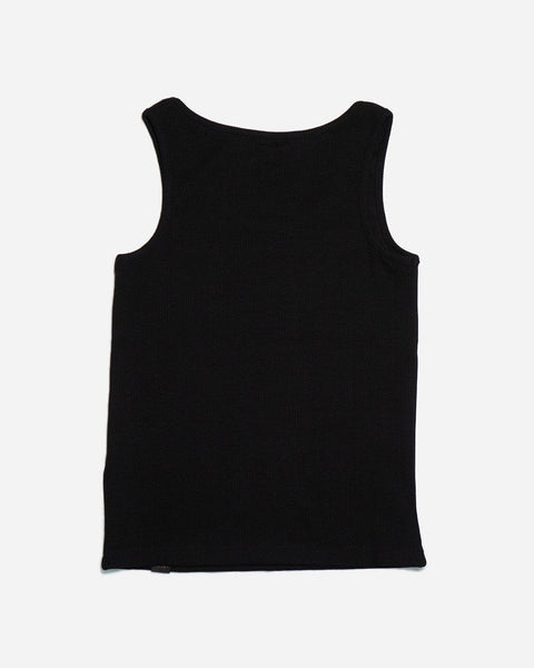 Women's Motorcycle Garage Ribbed Tank Top - Black, back