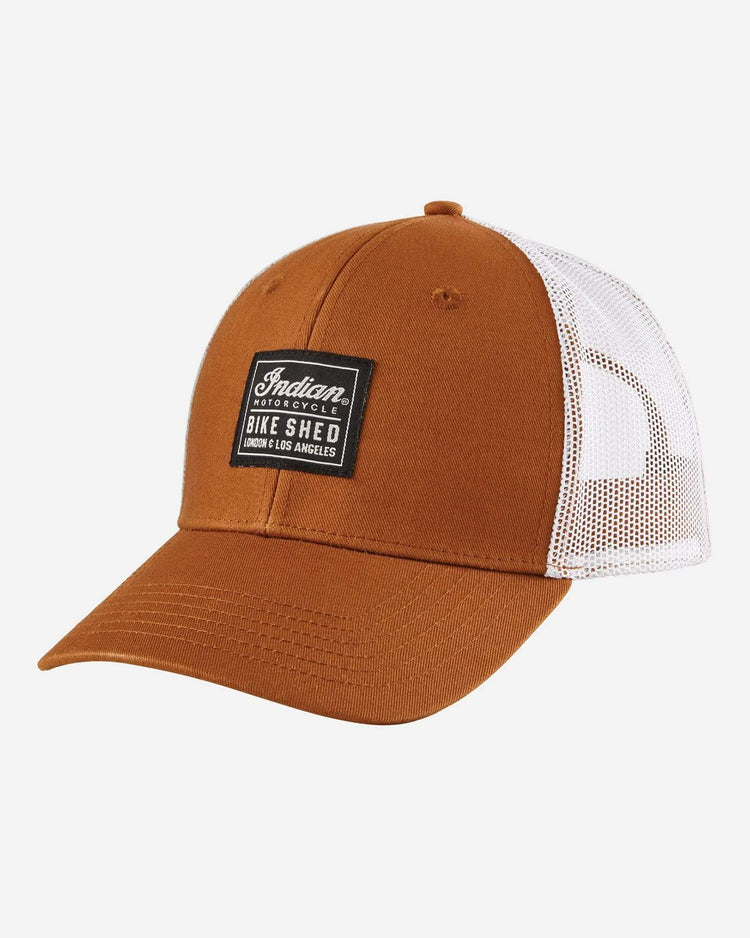BSMC Indian Motorcycle Patch Hat - Tan, side on