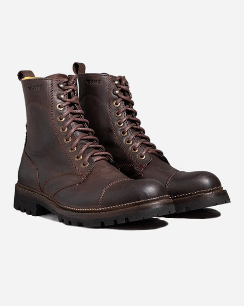 Motorcycle X Umberto Luce Boot - Coffee Brown, side on