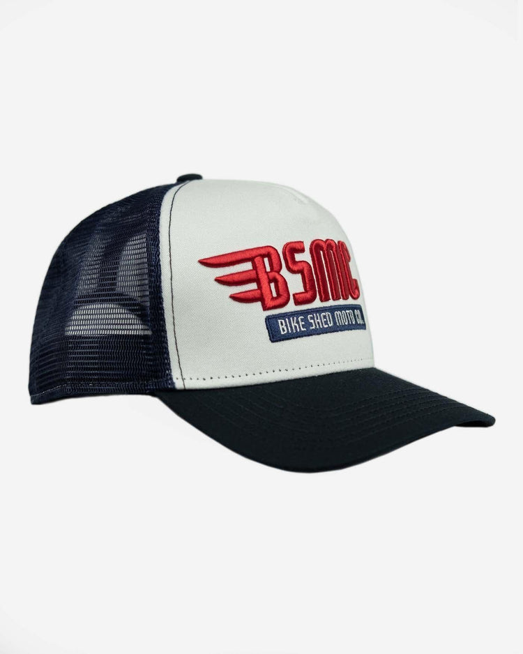 BSMC XR Cap - Red/White/Blue, side on