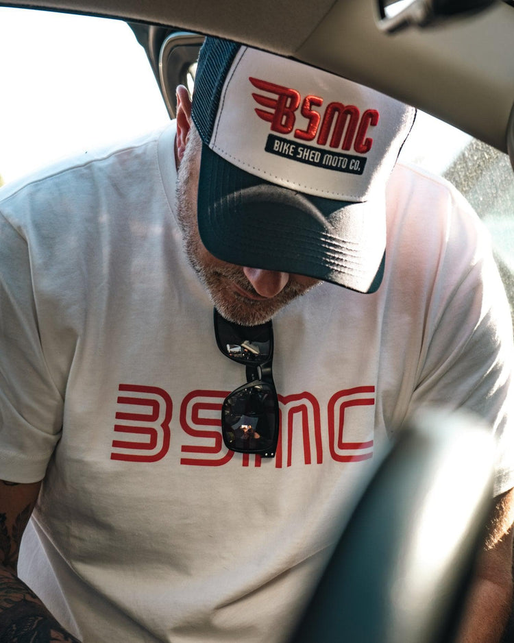 Dan wearing our BSMC XR Cap - Red/White/Blue