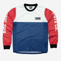 BSMC XR Race Jersey - WHITE/BLUE/RED, front
