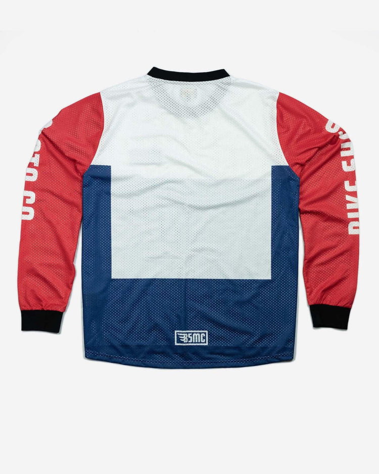 BSMC XR Race Jersey - WHITE/BLUE/RED, back