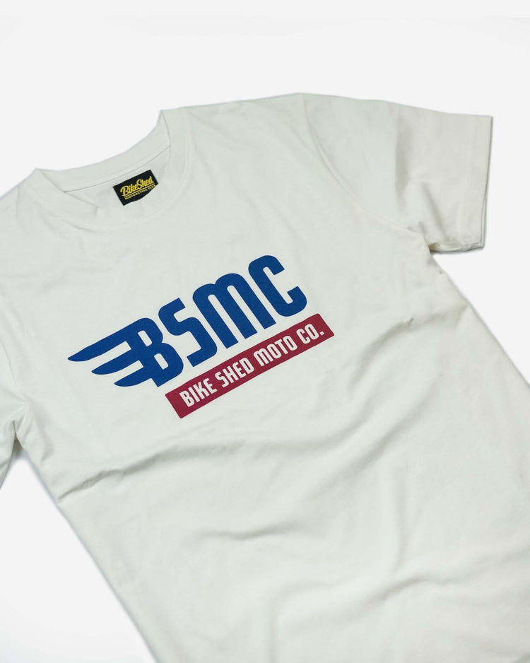 BSMC XR T Shirt - Off White, side on close up
